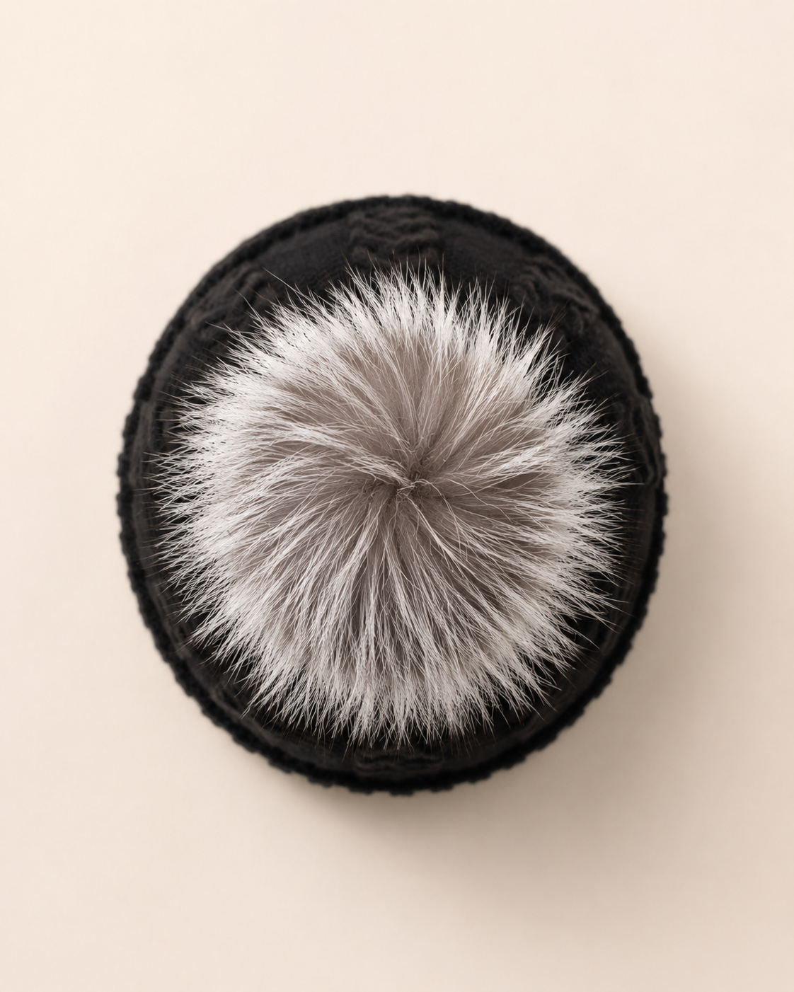 Woolsy Cashmere Wool Pompom Hat - Silver Fox