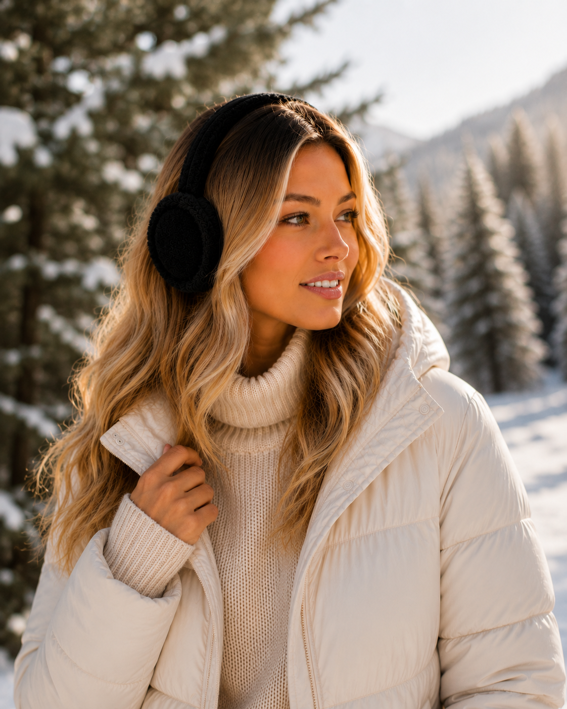 Woolsy Classic Shearling Earmuffs in Black