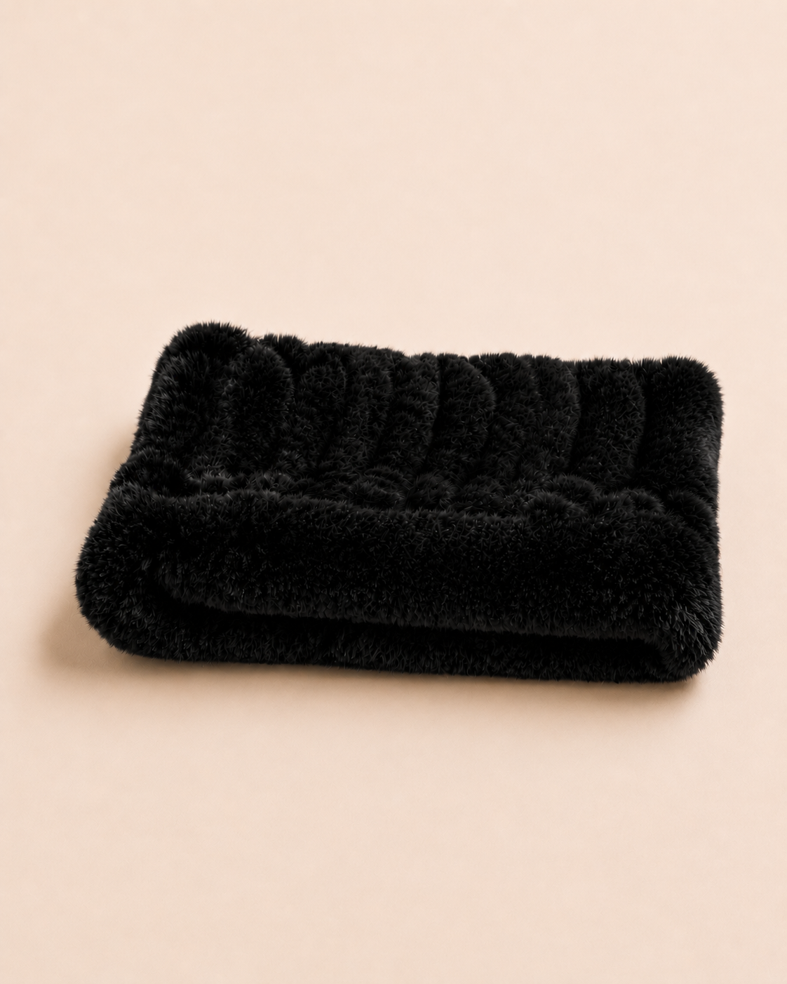 Woolsy Rex Rabbit Fur Versatile Headband and Neck Warmer in Black
