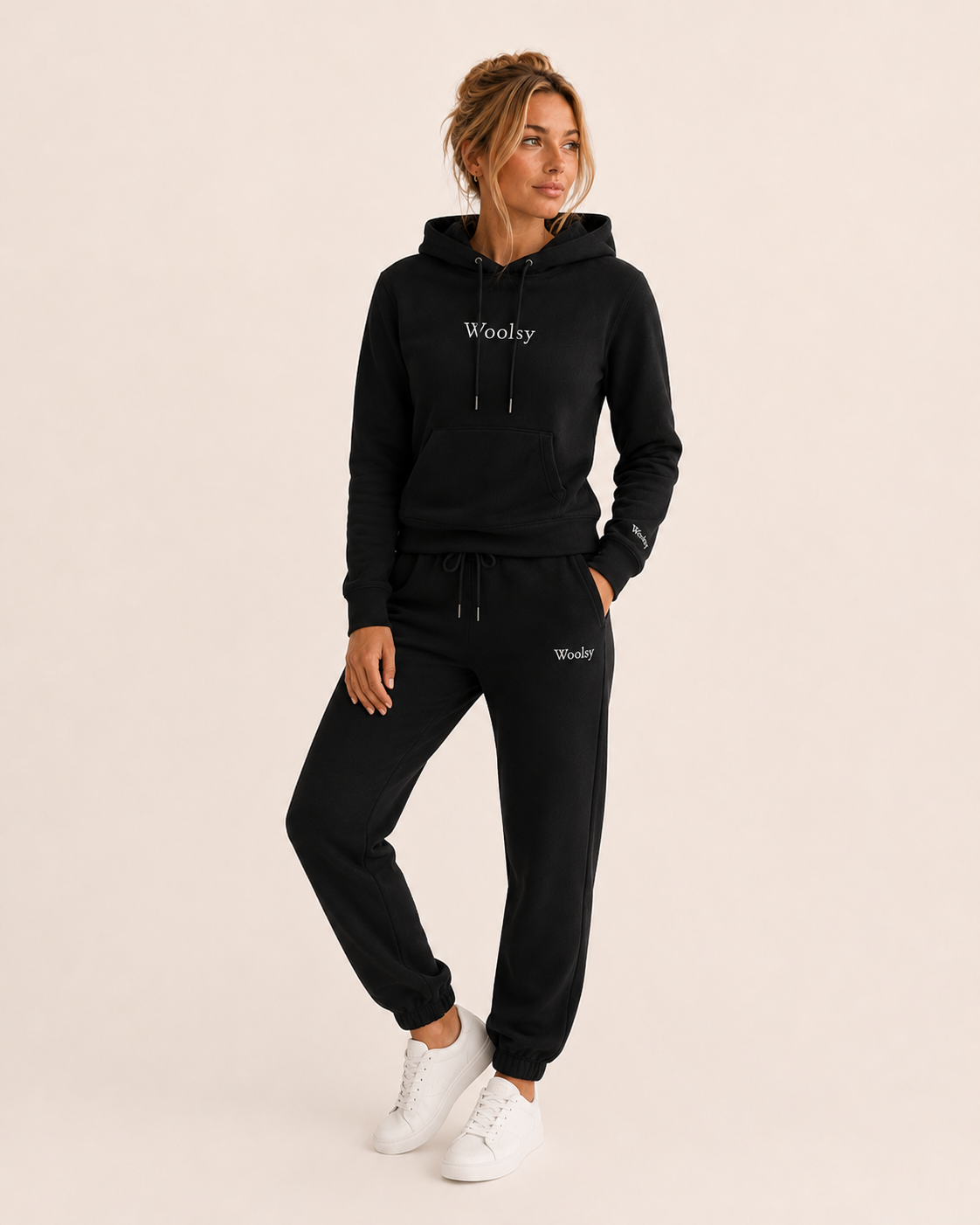 Women's Apparel - Woolsy Matching Hoodie + Sweats in Black... Coming Soon
