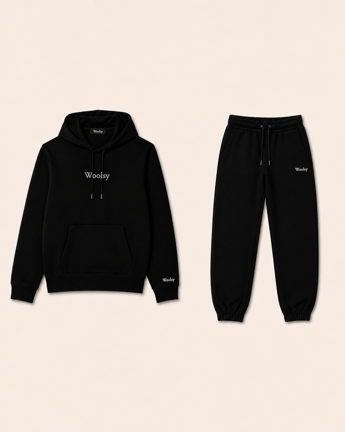 Women's Apparel - Woolsy Matching Hoodie + Sweats in Black... Coming Soon
