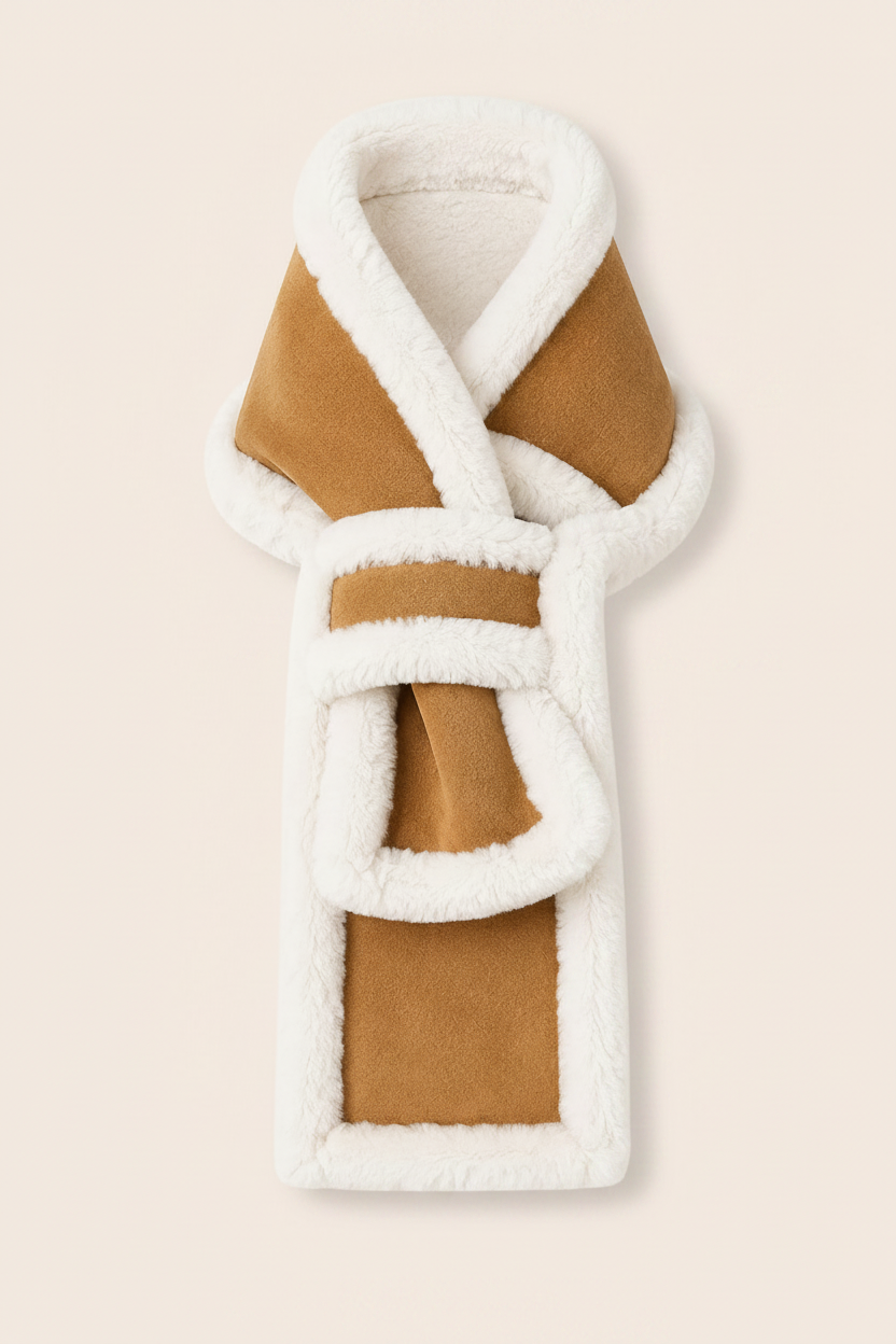 Woolsy Classic Shearling Scarf in Chestnut