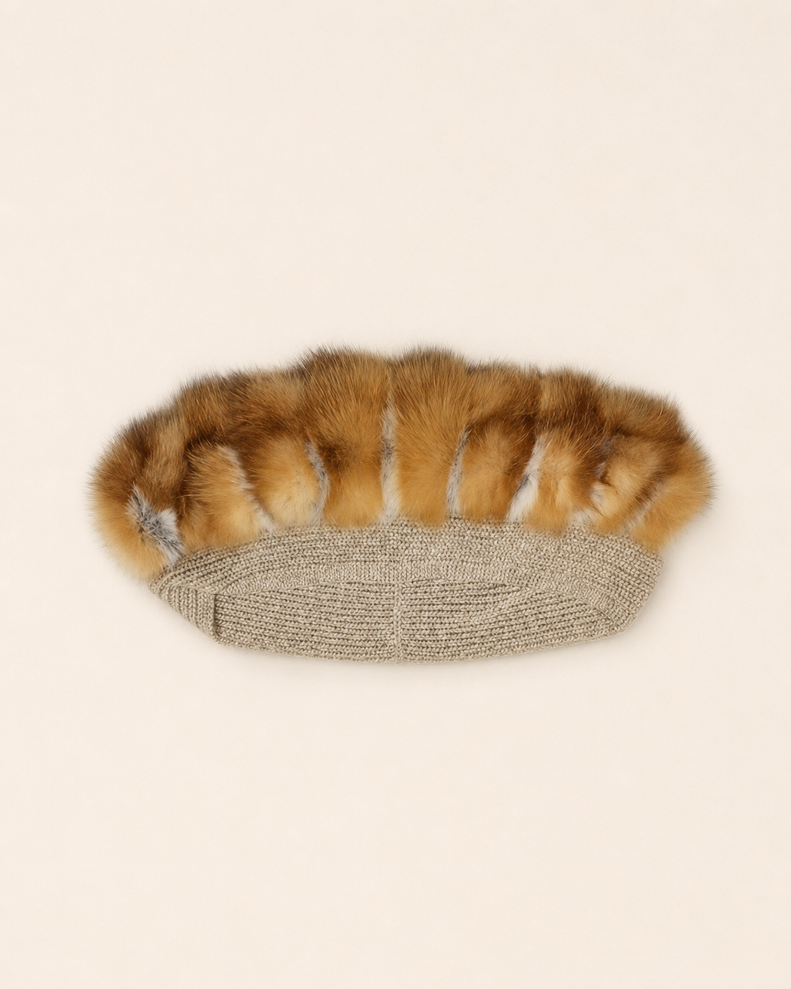 Woolsy Cashmere Infinity Scarf with a Red Fox Fur Trim
