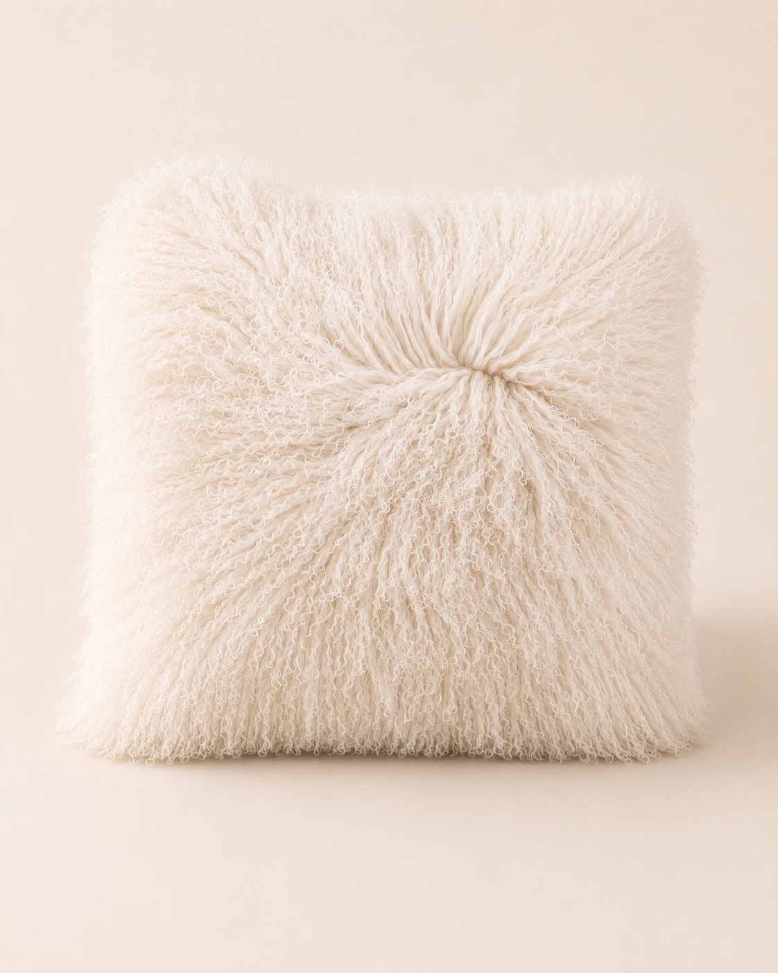 Woolsy Mongolian Sheepskin Pillow — Ivory