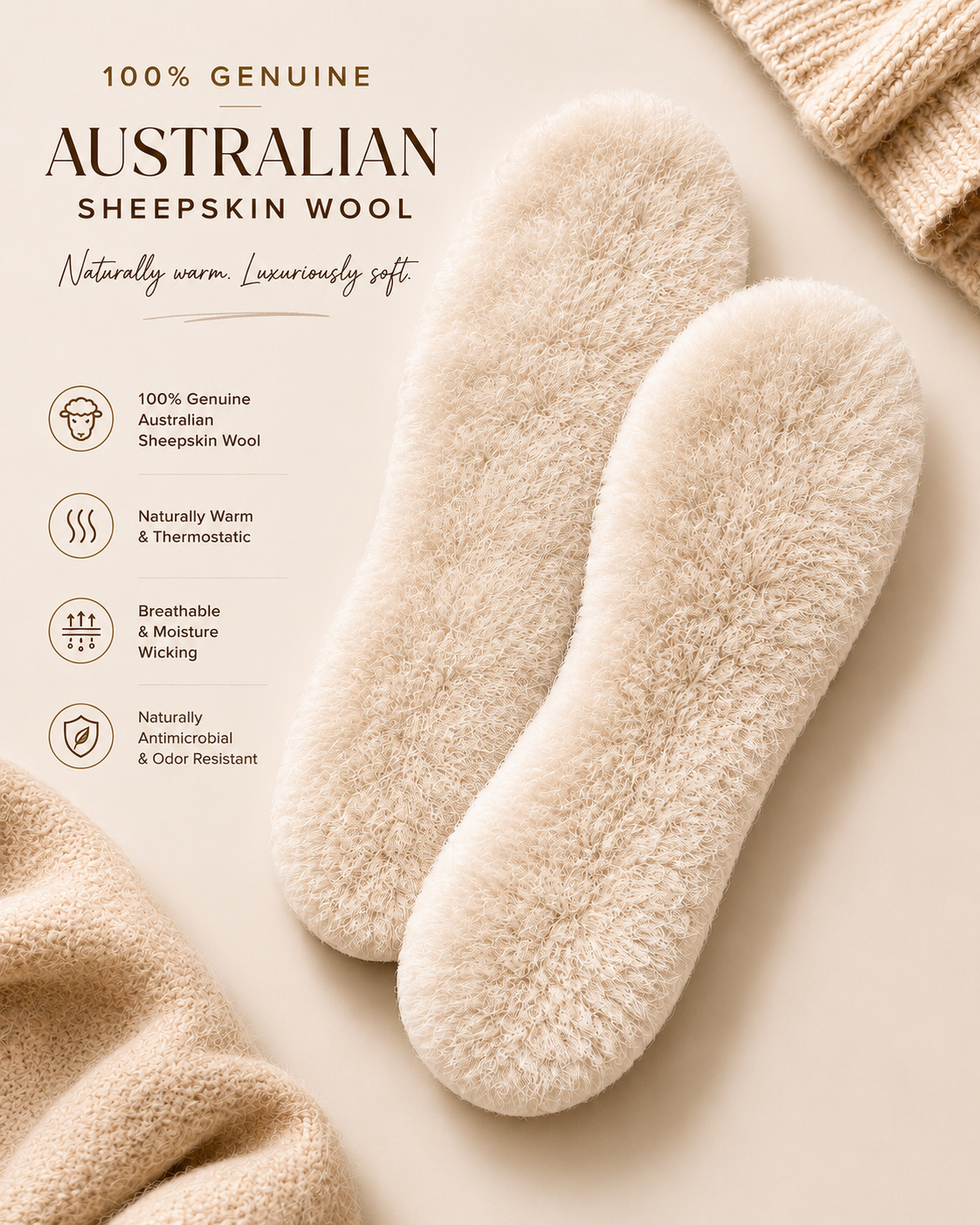 Woolsy Women's Sheepskin Insoles