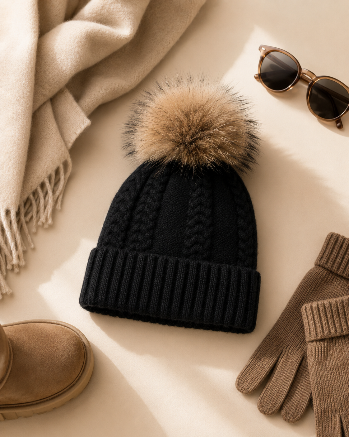 Woolsy Cashmere Wool Pompom Hat - Finn