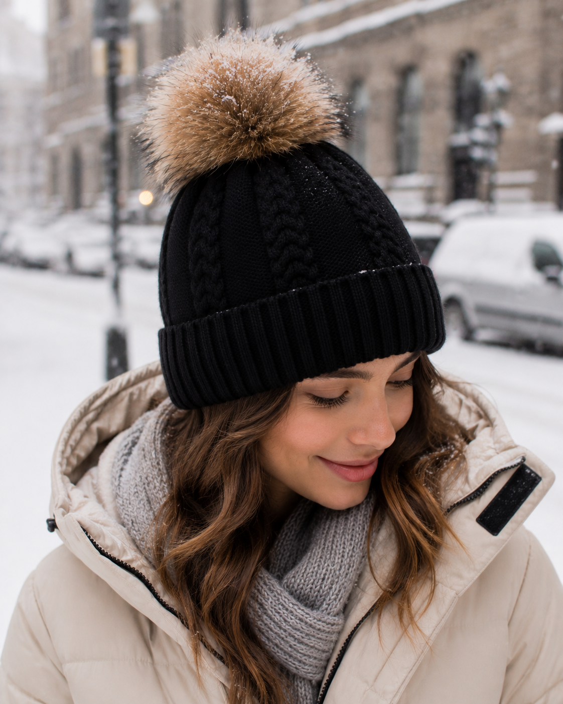 Woolsy Cashmere Wool Pompom Hat - Finn