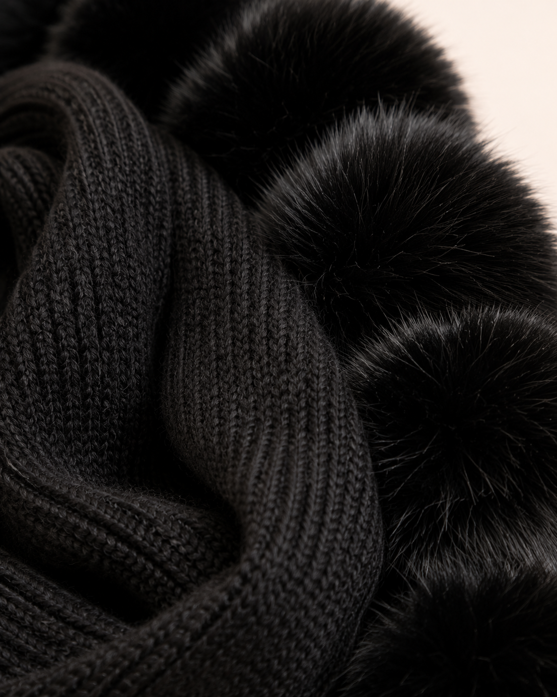 Woolsy Cashmere Infinity Scarf — Black Fox Trim