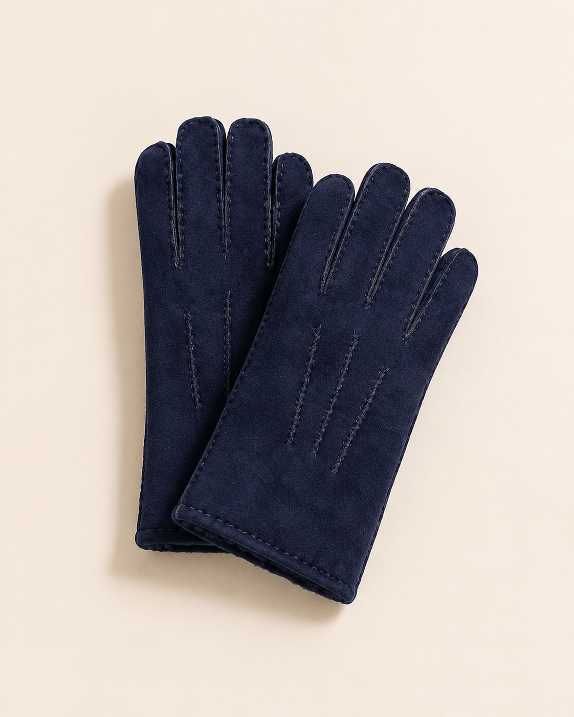 Woolsy Men’s Classic Shearling Gloves - Navy with Navy