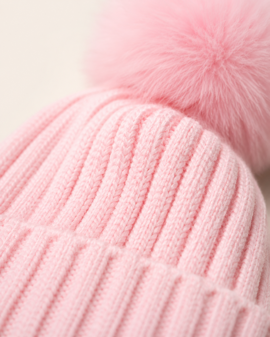 Woolsy Kids Knitted Pompom Hat — Pink
