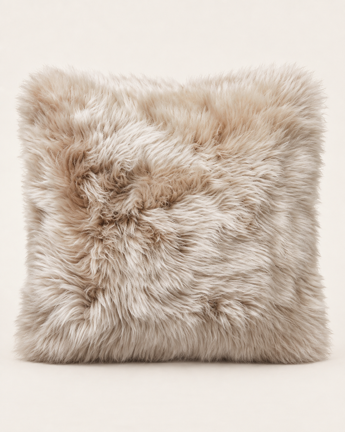 Woolsy Australian sheepskin cushion in Oat, 16 x 16 inches, front view