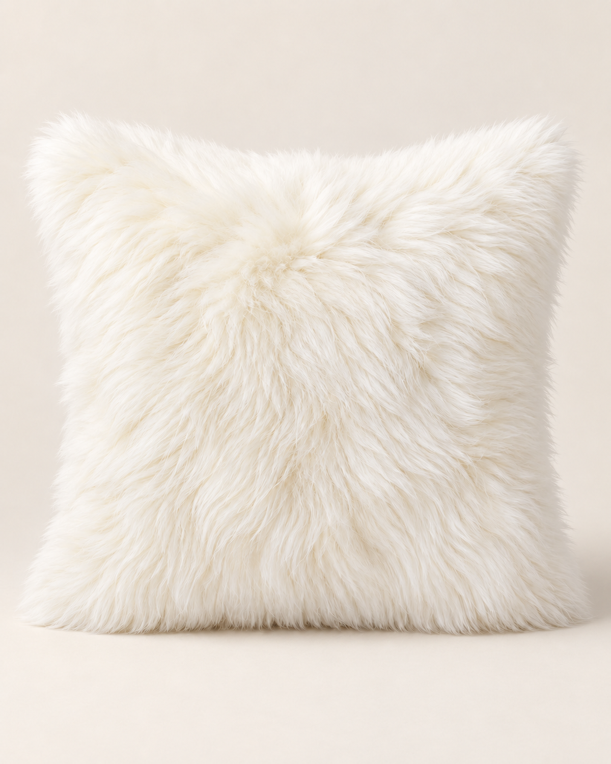 Woolsy Australian sheepskin cushion in Ivory, front view