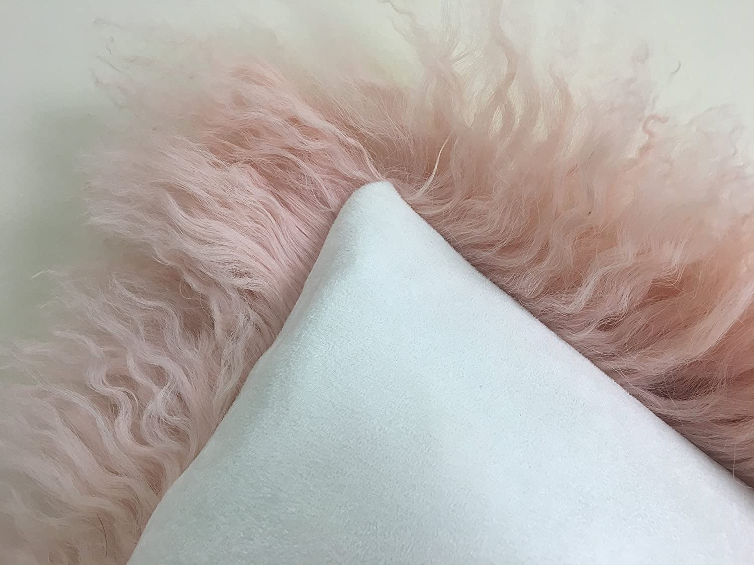 Woolsy Mongolian Sheepskin Pillow — Ombre Pink