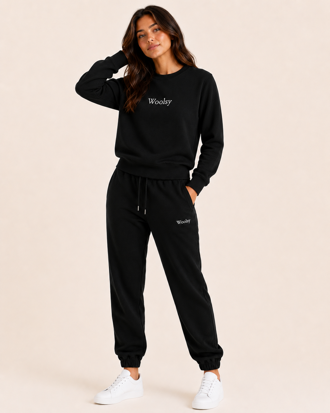 Women's Apparel - Woolsy Matching Crewneck + Sweats in Black... Coming Soon