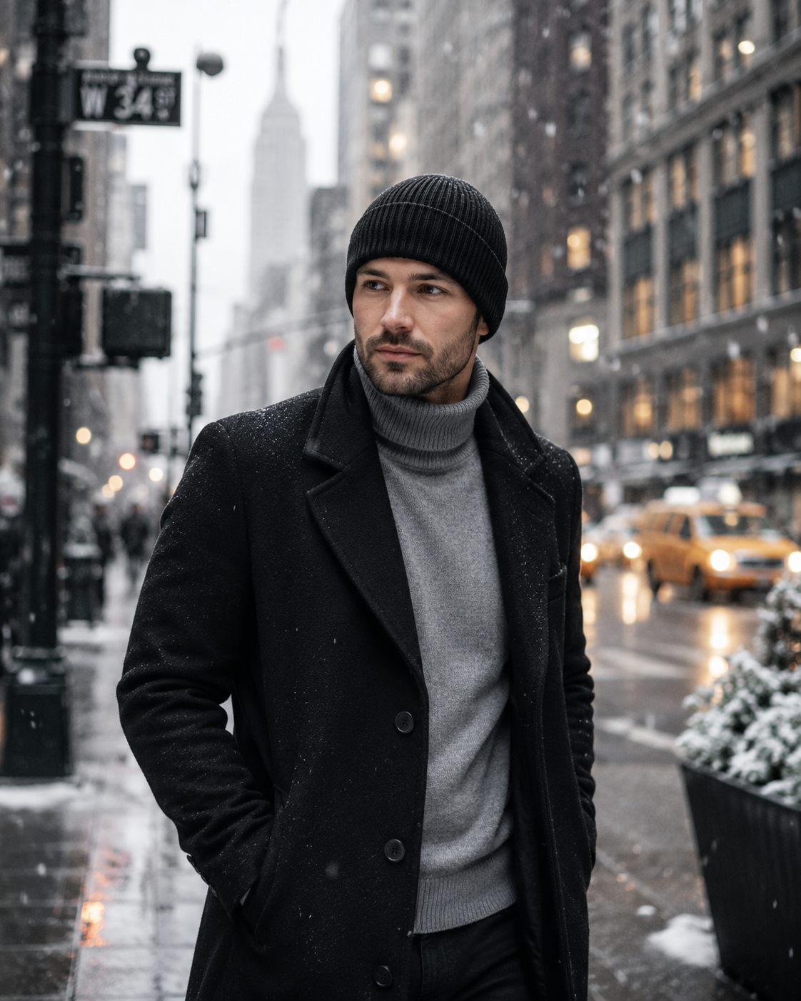 Woolsy Classic Cashmere Beanie in Black