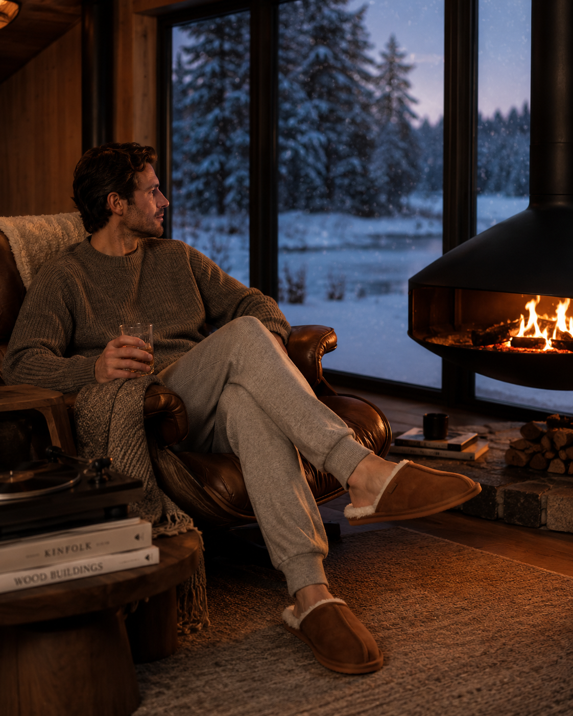 Woolsy Men's Lodge Slipper — Chestnut