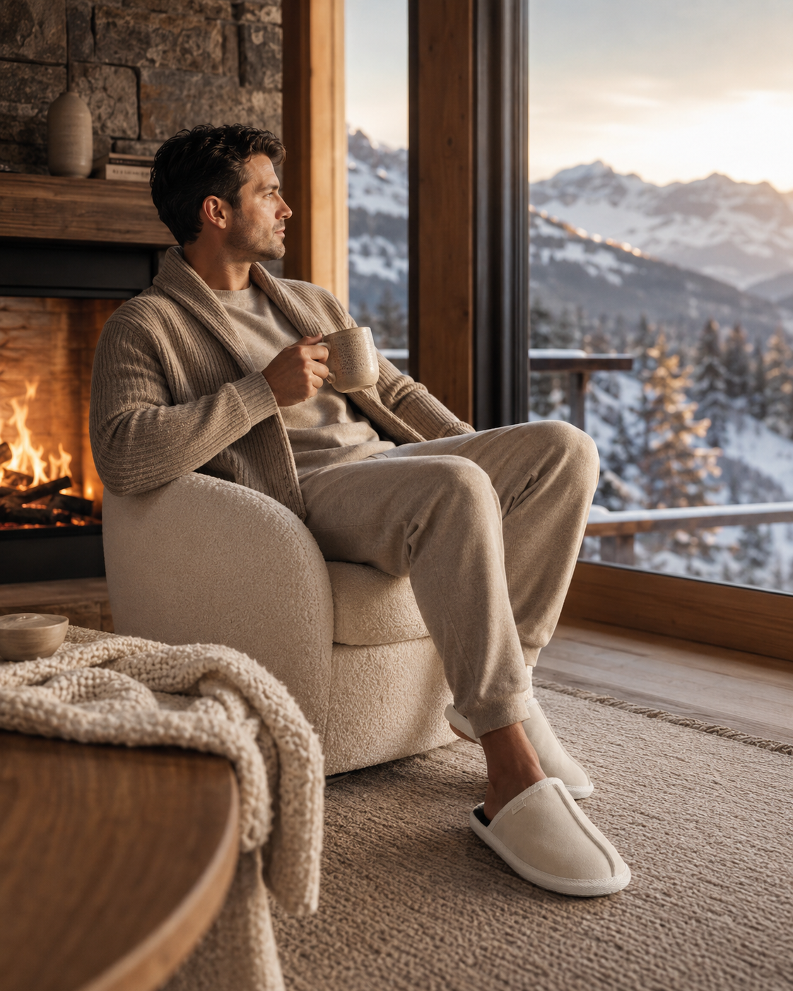 Woolsy Men's Lodge Slipper - White