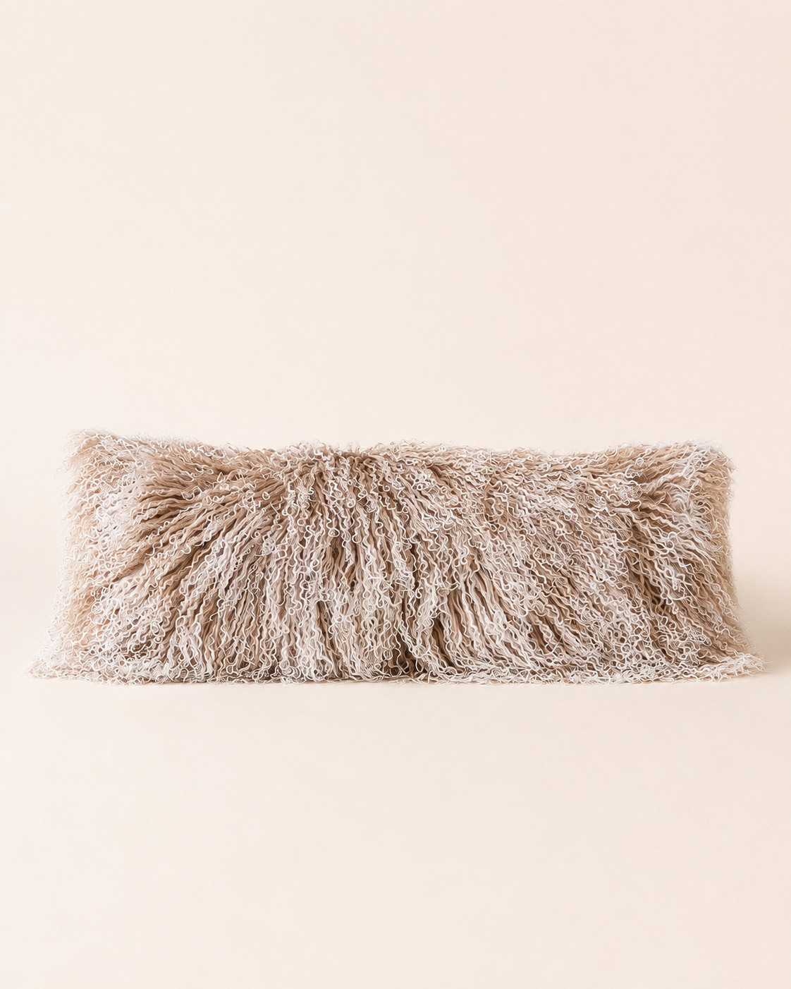Woolsy Mongolian Sheepskin Pillow — Mocha Snow Top