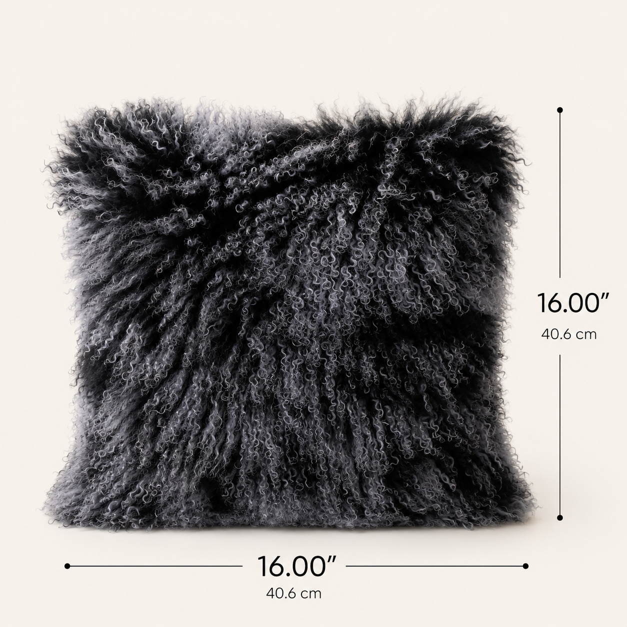 Woolsy Mongolian Sheepskin Pillow — Snow Top