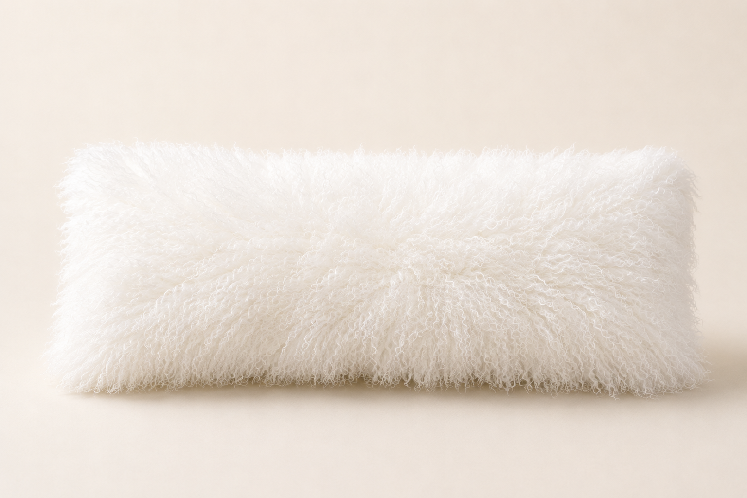 Woolsy Mongolian Sheepskin Pillow — White