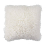 WHITE MONGOLIAN SHEEPSKIN FUR PILLOW