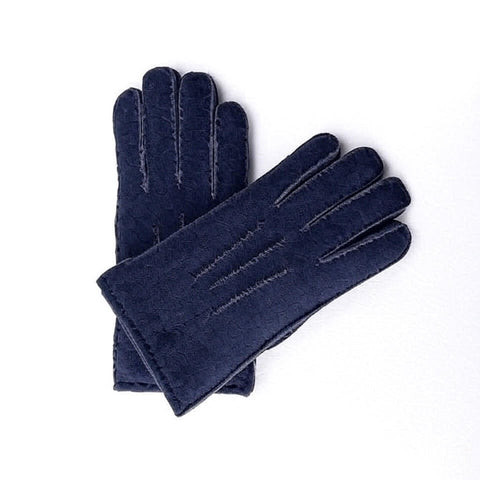 Men’s Classic Shearling Gloves - Navy with Navy