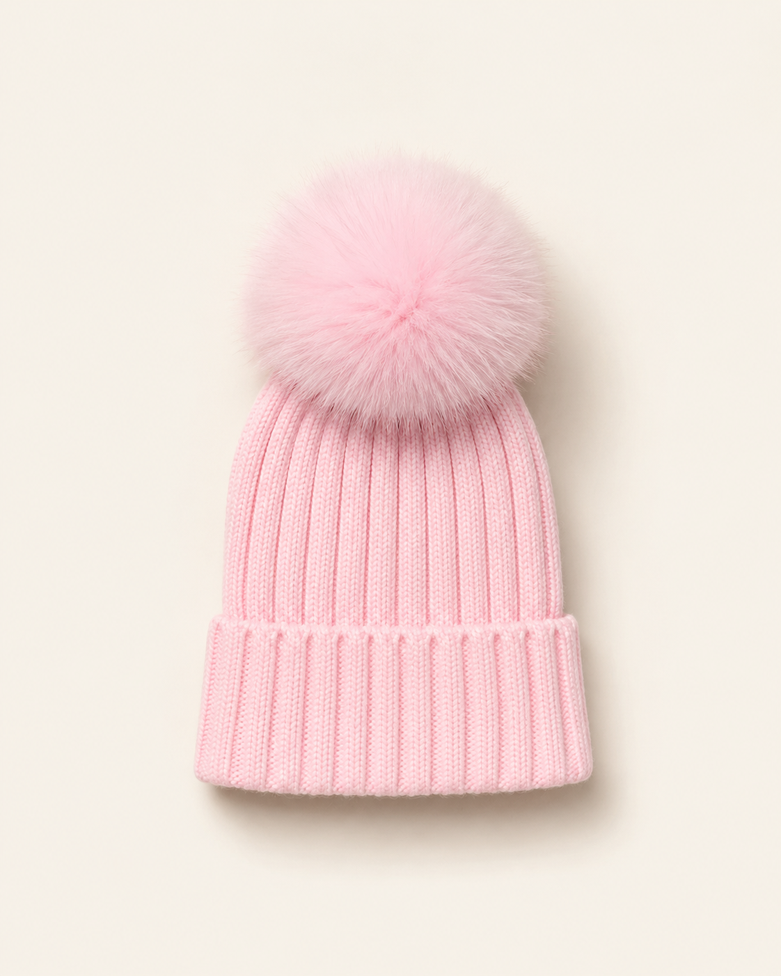 Woolsy Kids Knitted Pompom Hat — Pink