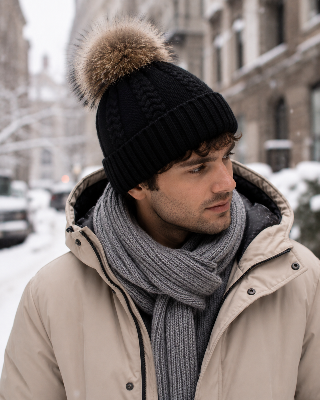 Woolsy Cashmere Wool Pompom Hat - Finn