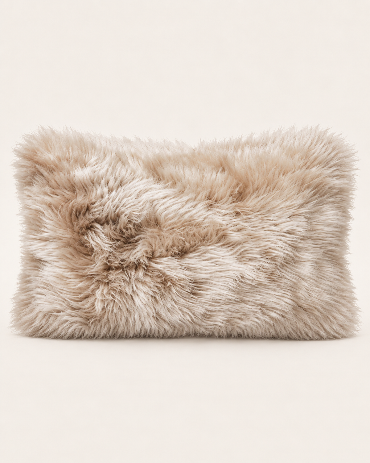 Woolsy Australian sheepskin cushion in Oat, 12 x 20 inches, front view