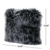 SNOW TOP MONGOLIAN SHEEPSKIN FUR PILLOW 16X16
